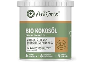 AniForte Bio Kokosolja för hundar och katter 1 liter Livsmedelskvalitet - Naturlig, oraffinerad, hög halt av laurinsyra, vård för päls, tassar och hud, ekologisk odling, BARF-tillskott