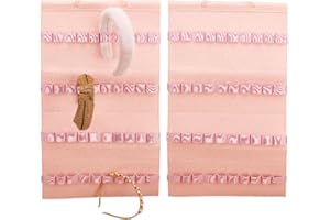 ‎DELORIGIN DELORIGIN Filz-Stirnbandhalter zum Aufhängen mit 40 elastischen Bändern, Schleifenaufhänger, Rosa, Wand-Stirnbänder, Display-Organizer, Band, Haarreifen, Aufbewahrung, Haarbänder,