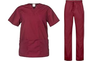 B-well Cesare uniseks mundur medyczny zestaw: top i spodnie + bluzka medyczna dla kobiet/mężczyzn - profesjonalny strój do pielęgnacji