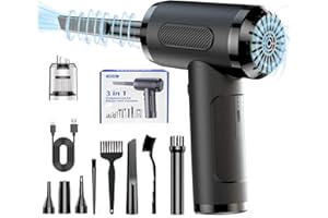 Hovineumoo Soffiatore Aria Compressa, 50000 giri/min Potente Elettrico, Bomba Aria Secca Pulizia PC a 3 Velocità, Pulizia Del PC Soffiatore D'Aria Senza Fili Ricaricabile Per Tastiera,Computer (VC016)