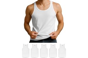 ALPIDEX Linne Undertröja Herr 5-pack 100% Bomull Ärmlös Ribbad Basic