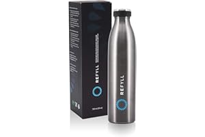 REFYLL Butelka termiczna ze stali nierdzewnej "dailyFYLL" - 500 ml, 750 ml, 1 l - Termos z podwójną izolacją próżniową i szczelnym zamknięciem - Butelka izolacyjna na sport, uczelnię, biuro, szkołę