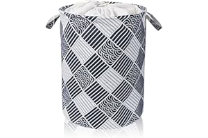 PUEDNO Thickened Large Sized Cotton and linen Laundry Basket, Multifunctional Storage Foldable Storage Basket for Bedroom Bathroom Toys and Dirty Clothes