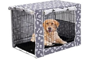 Pethiy Dog Crate Cover Durable Polyester Pet Kennel Cover Universal Fit for Wire Dog Crate - Fits Most 36 inch Dog Crates - Cover only-Sky Gray-36