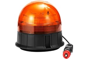 AGRISHOP 12/24V LED Gyrophare Magnetique,Gyrophare led Orange Agricole Tracteur Voiture,19W Orange LED Clignotante Magnétique,39LEDS Ornage d'Urgence Avertissement Amber Strobe pour Chariot Élévateur