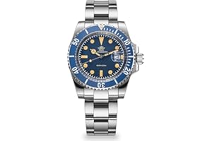 ADDIESDIVE Męski analogowy zegarek kwarcowy świecący 20 barów wodoodporny męski zegarek do nurkowania AD2054, NIEBIESKI