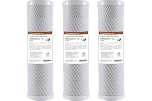 ACQUAHOME 3x Filtri Carbon Block 10" CBC - CTO - Filtro a carbone attivo per acqua potabile, sistemi ad osmosi inversa, adatta a tutti gli alloggiamenti a filtro da 10"