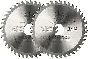 DONKEN Circular Saw Blade 115mm Wood Cutting Disc 40T Alloy Steel Professional Carbide Saw Blade for Woodworking Angle Grinder (2 Pack)
