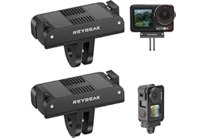 REYGEAK Lot de 2 Supports Magnétiques pour DJI Action 5 Pro/4/3 avec Connecteur Adaptateur et Deux Accessoires à Griffes