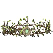 Corona Elfo Lunare MOSTORY Tiara Celtica Fatta A Mano Con Corona Da Elfo Lunare Per Matrimonio Woodland Verde Circlet Copricapo Per Donne Donne Cosplay Sposa Rinascimentale Fiera Addio Al Nubilato Feste Balli