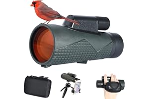 Monokular Teleskop 12X56 ED Monokular IPX7 Wasserdicht Fernrohr Erwachsene mit BAK4 Prisma & SMC Extra Breiter Film with Adapter and Tripod für Klettern/Jagen/Wildtierbeobachtung