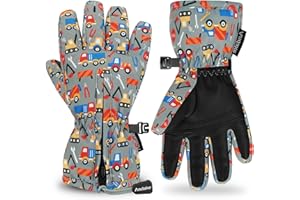 Andake Guantes de esquí para niños, Guantes de esquí de Invierno, Resistentes al Viento, Impermeables, cálidos, Guantes Deportivos al Aire Libre, para niños y niñas