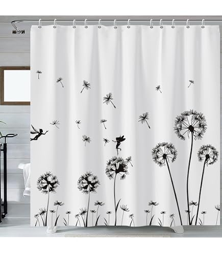 Gedy G-Piper Duschvorhang, 180x200 Cm, 100% Wasserdicht, PES, Beige/Schwarz, Mit 12 Ringen & 2 Jahre Garantie