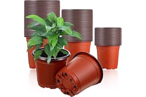 GGOUPTY Nursery Pots 100 PCS 3.5 Inch Plastic Plant Pot Seeding Starting Container for Garden Flower Fruit Vegetable Growing