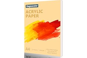 DagouColor Acrylic Paper for Painting, A4 Drawing Pad for Acrylic Paint, 360gsm & Acid Free, 15 Sheets White Paper, Art Work Book for Artists Adults Kids Boys Girls