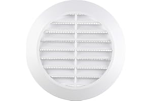 AWENTA Rejilla ventilación plástico-ABS redonda, Ø 90/115 mm, blanco