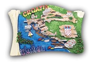 WEDARE Mappa 3D Croazia Magnete da Frigorifero Souvenir turistici Resina Fatta a Mano Magneti Artigianali Decorazioni per la casa Cucina Collezione Regalo