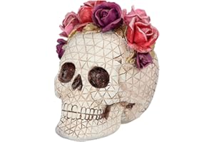 Boland 73089 - Decoración de Calavera con Rosas, Corona de Calavera con Flores, Decoración de Mesa para Halloween y Carnaval, Dia de los Muertos