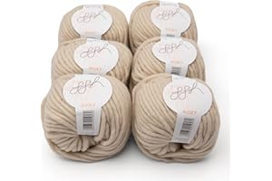 ggh Husky - Caja con 6 ovillos de lana gruesa virgen, adecuada para hacer punto o ganchillo, color 028, gris mármol