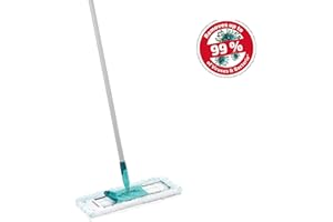 Leifheit Lave-sol Profi XL micro duo manche acier, balai microfibre avec housse lavable et manche de 140 cm, balai à plat, accessoire ménage pour sols carrelés