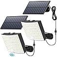 Yunomi Luce Solare LED Esterno con Sensore di Movimento [Modalità Giorno&Notte], Lampade Solari da Giardino IP67 Impermeabile
