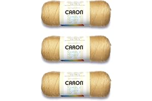 Caron Simply Soft - Hilo de maíz otoñal, paquete de 3 unidades de 170 gramos/6 onzas, acrílico, 4 medianos (peinado), 315 yardas, tejido/ganchillo
