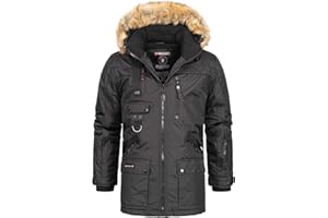 Geographical Norway Parka d'hiver pour Hommes Veste Chirac Amovible Capuchon de Fourrure