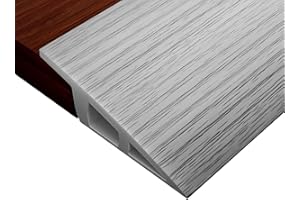 GQKWBTK Rubber Threshold Ramp,Self Adhesive Floor Transition Strip,Floor Threshold Transition Strip,for DoorFloorWheelchair Ramp Edge-Reducer Threshold-Transition-Strip (Grey Wood Grain, 7cm x 1.5cm x 1m)