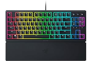 Razer Ornata V3 Tenkeyless - kompaktowa niskoprofilowa klawiatura dla graczy (przełączniki membranowe, nakładki na klawisze z powłoką UV, podświetlane klawisze multimedialne) Układ US | Czarny