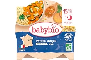 Babybio - Bonne Nuit - Assiette Marmitte du Potager Patate Douce Blé 15+ Mois 260 g