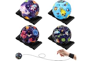 LUKIUP 3 Pièces Ciel Étoilé Coloré Moon Ball, High Bounce Hole Space Ball, Balle Rebondissante Espace, Jouets Cadeaux pour Jeux en Famille pour Enfants et Adultes