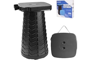 FIEMACH Sgabello pieghevole portatile, pieghevole, pieghevole, per esterni, campeggio, pesca, barbecue, cucina, carico 220 kg (nero)