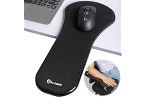 LL-COEUR Podkładka pod mysz PC ergonomiczny uchwyt zaprojektowany Premium regulowany komputer Wrist Rest do stołu i krzesła (czarny)