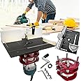 Router Lift, Router Table for Routers with Set 3 Router Table Insert Plates Router Table for Routers Precise Router Lift System Router Table Insert Plate Lift Base Support Maximum Lift 51mm Black