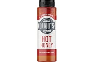 Dino's Famous Hot Honey Habanero Infused Sauce, 100% Pure Honey With Real Habanero Chillies, Dip, Dunk or Drizzle, 350 g (Pack of 1)