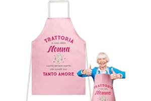GEBETTER Regalo Nonna Natale Grembiule da Cucina, TRATTORIA DELLA NONNA, Regalo Compleanno, Festa dei Nonni