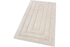 emmevi Tappeto Bagno Puro Cotone Elegante Morbido Scendiletto Antiscivolo Lavabile 60x135 Cm Beige