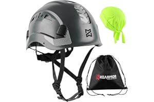 HEARMOR Casque d'escalade pour travaux en Altitude et Alpinisme, Casque ABS Unisexe avec capteur UV réfléchissant EN12492
