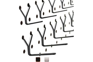 Right Arrange Steel Pegboard Hooks 50-Pack 1" + 2” L Hook, Black - Will Not Fall Out, Fits Any Peg Board - Organize Tools, Accessories, Workbench, Garage Storage, Kitchen, Crafts, Jewelry, Retail