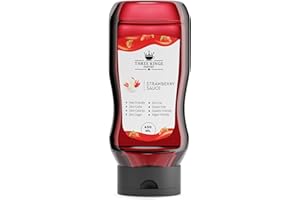 THREE KINGS PANTRY Three Kings Sugar Free Strawberry Caramel Sauce - Zero Calorie Keto Friendly Caramel Syrup for Healthy Diet - Pack of Strawberry with 450 ML