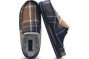 ONCAI Chaussons Homme Confort Peluche Mousse Mémoire Intérieur Extérieur Pantoufles da Maison en Caoutchouc Antidérapantes Taille 40-50