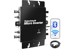 BENNTOP Micro Onduleur Solaire Balcony 1200W Lié au Réseau Onduleur Plug & Play, MPPT à 99,8% & Étanche IP65, Entrée DC 30-60V, Contrôle Wi-FI et APP pour Photovoltaïque de Balcon