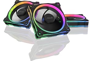 ASUS Prime MR120 ARGB, Ventola per Case da 120 mm, Spessore Telaio 2,8 cm, 20 LED ARGB Compatibili con Aura Sync per Illuminazione da Entrambi i Lati, Massimo 21 dB di Rumore, 3 Pezzi, Nero