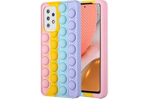 Pop Fidget Toys Coque pour Galaxy A52, Clysburtuony Silicone Push Pop Bubble Sensory Fidget Toy Stress Relief Protective Cover for Samsung Galaxy A52