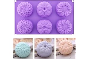 CANCYCC Moules à savon en silicone, 6 cavités, moules à savon, anti-adhésif, moules à savon, pour bricolage manuel, faciles à enlever