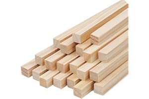 NANXJIUR Square Wooden Dowel Rods Dowel Rods Wood Sticks Wooden Square Dowel Rods for Crafting,Unfinished Square Hardwood Sticks for Arts and DIYers, DIY Projects, Home Decor (12mm)