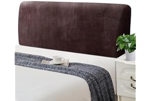 Jaotto Bed Headboard Slipcover - Velvet Headboard Protector Cover for Small Double Bed (120-140cm, Dark Brown)
