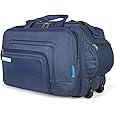 M MEDLER Aquiver Nylon 55 Litres Waterproof Spinner Strolley Duffle Bag- 2 Wheels-Luggage Bag (Navy Blue)