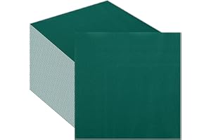 CEILIWEN 60PCS Dark Green Napkins 33 x 33cm, Cocktail Napkins, Solid Color Paper Serviettes for Wedding Christmas Birthday Party Table Decorations (Dark Green)