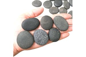 ruidinaways Pack of 40 Stones for Painting, 3-4.5 cm, Flat Pebbles for Colourful Painting, DIY, Decorative Stones for Aquarium, Decor, Flower Pot